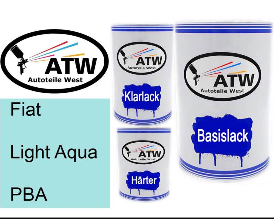 Fiat, Light Aqua, PBA: 500ml Lackdose + 500ml Klarlack + 250ml Härter - Set, von ATW Autoteile West.